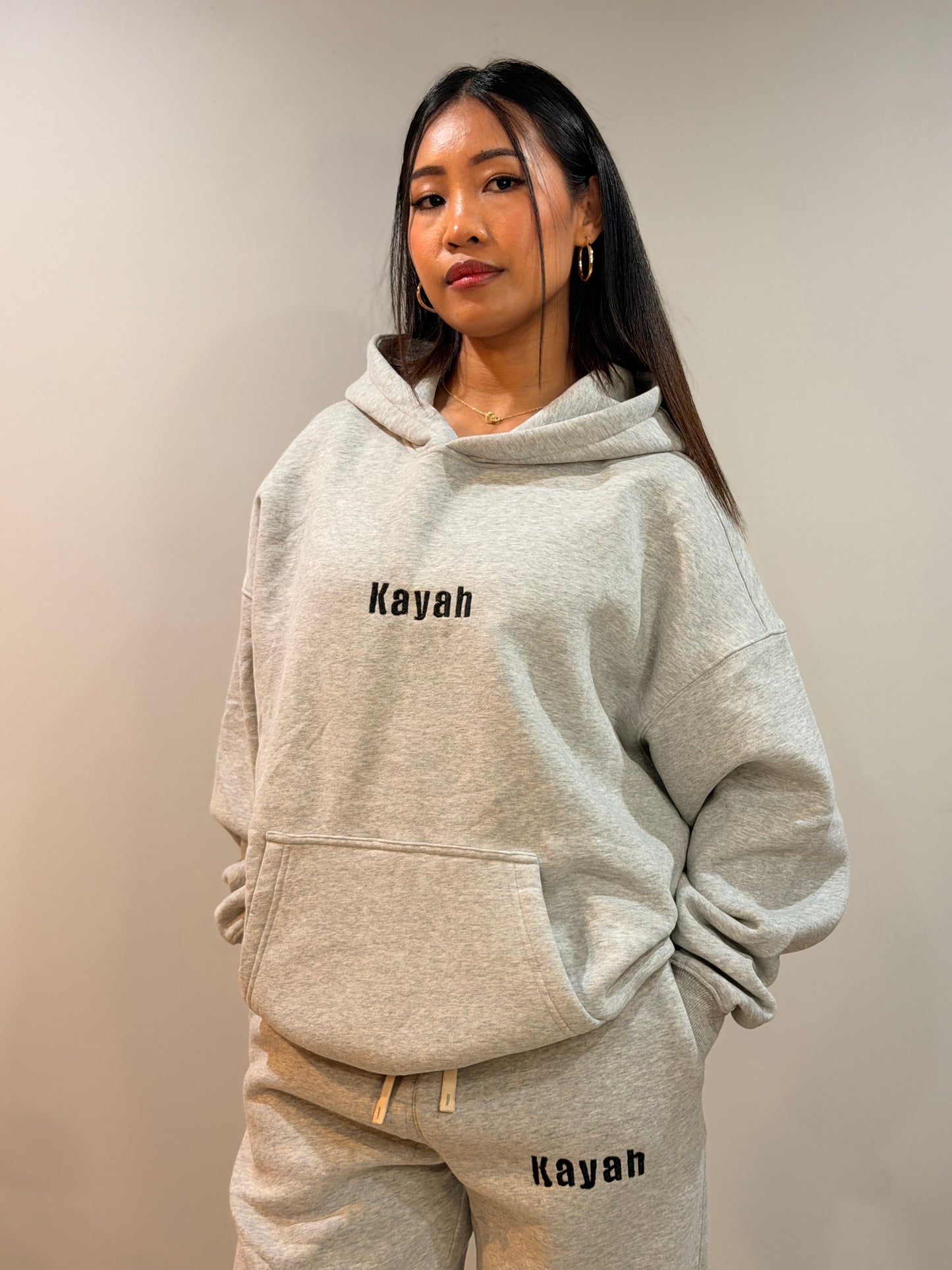 Heavyweight Oversized Hoodie (embroidery design- Front “Kayah”)