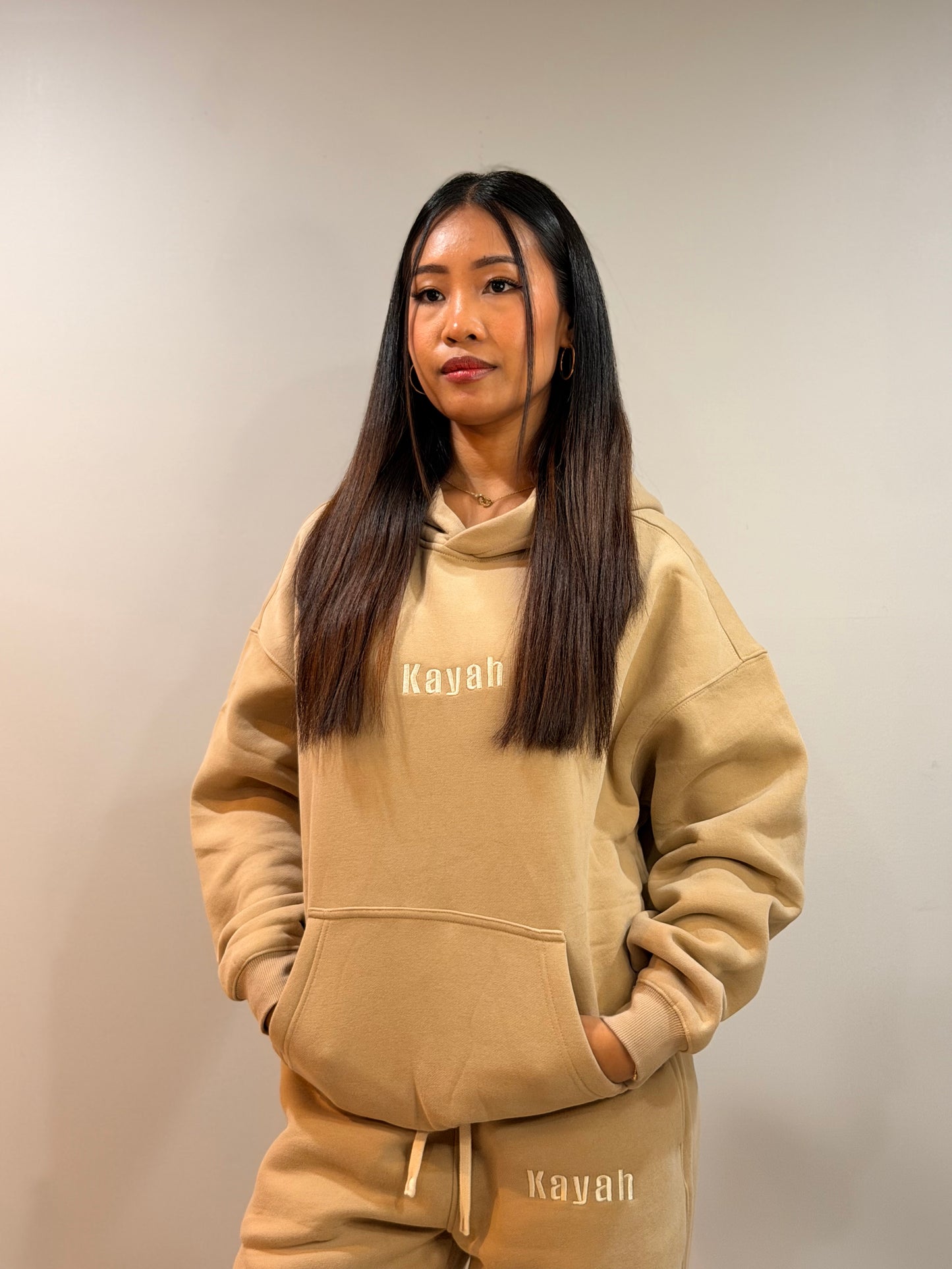 Heavyweight Oversized Hoodie (embroidery design- Front “Kayah”)