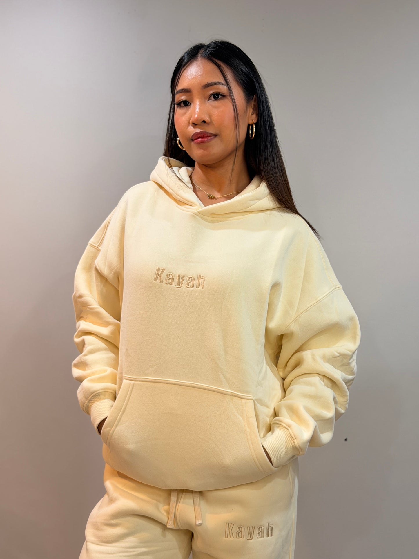 Heavyweight Oversized Hoodie (embroidery design- Front “Kayah”)